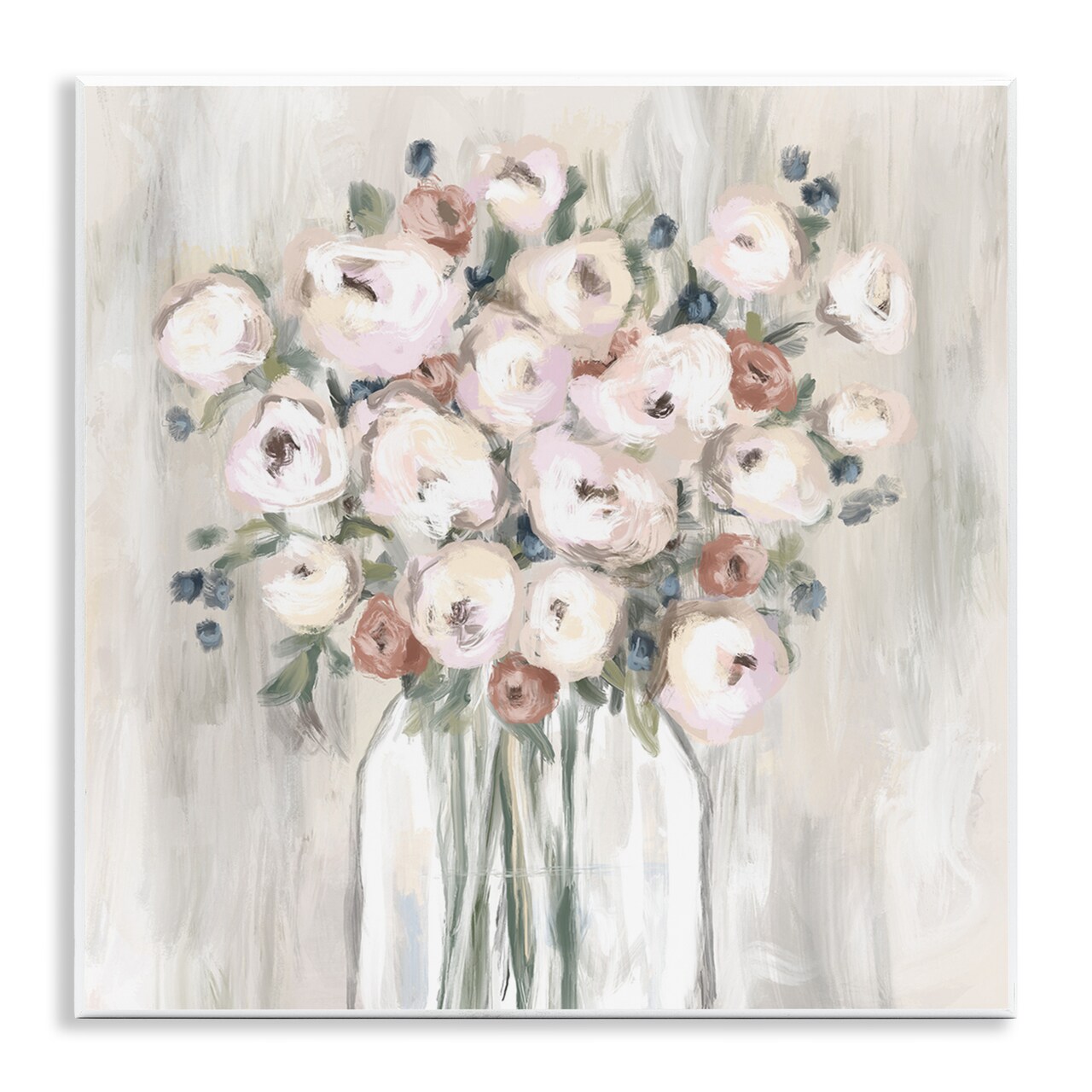 Stupell Industries Muted Neutral Round Blossoms Wall Plaque By Leah Noel Art